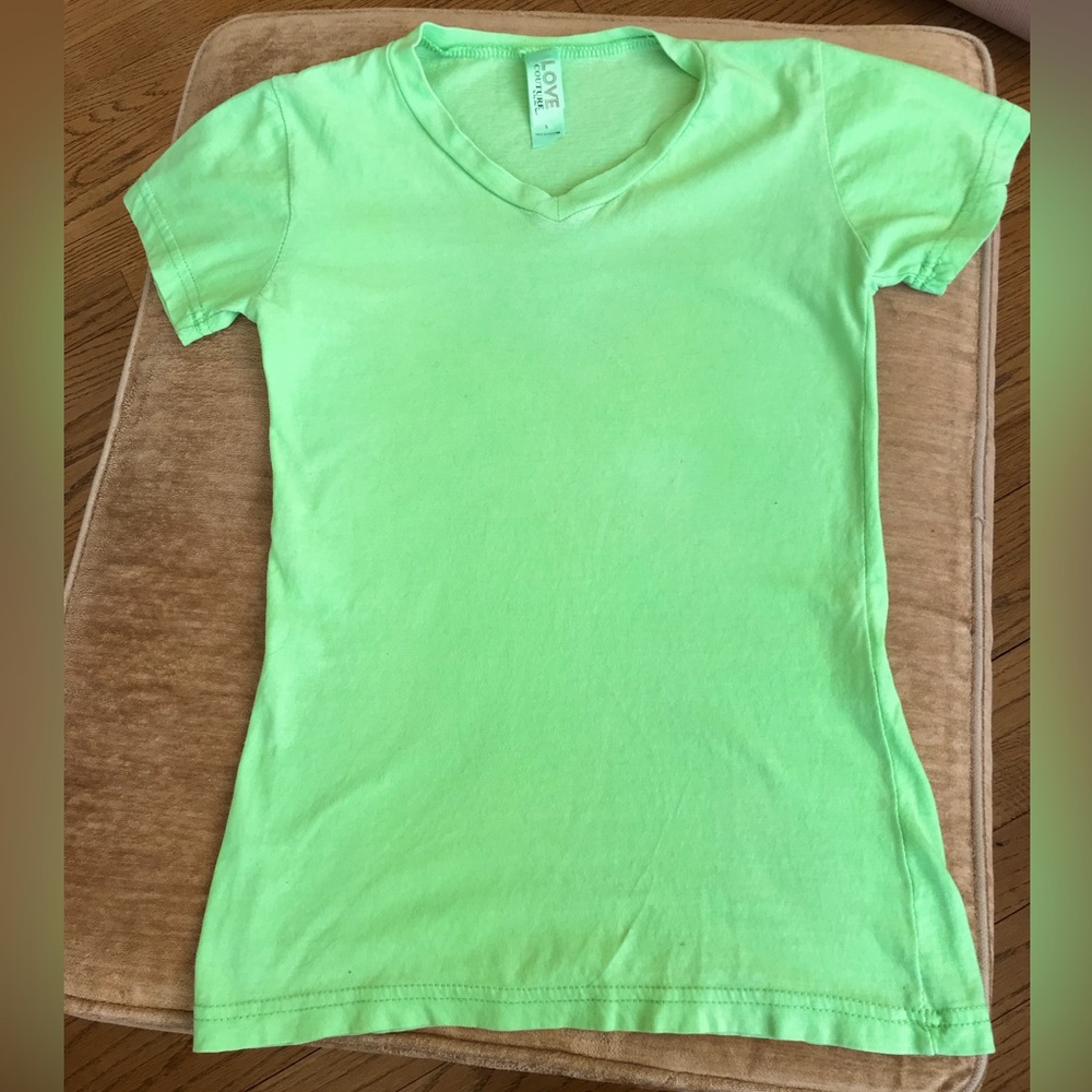 Bright Lime Green V-Neck T-Shirt
